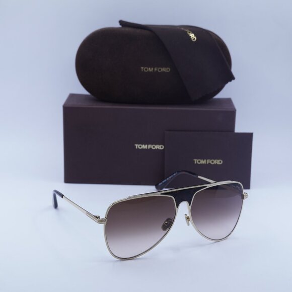 Tom Ford Ethan FT0935 28F Aviator Sunglasses - Gold/Brown - Picture 8 of 10
